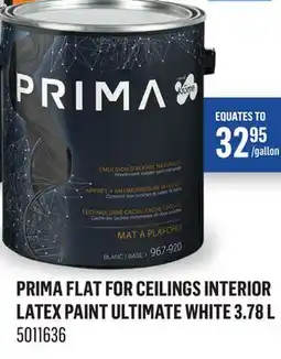 Canac Prima Flat for Ceilings Interior Latex Paint Ultimate White offer