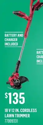 Canac 18 V 12 in. Cordless Lawn Trimmer offer