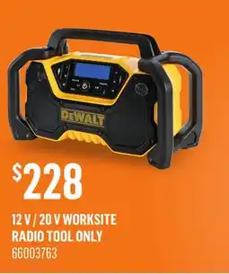 Canac 12V/20V Worksite Radio Tool Only offer