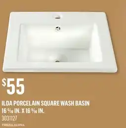Canac Ilda Porcelain Square Wash Basin 165/16 in.x16 5/16 in offer