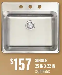 Canac Single Bowl Kitchen Sink Stainless Steel offer