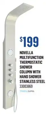 Canac Novella Multifunction Thermostatic Shower Column with Hand Shower Stainless Steel offer