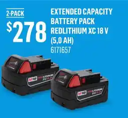 Canac EXTENDED CAPACITY BATTERY PACK REDLITHIUM XC 18 V (5,0 AH) offer
