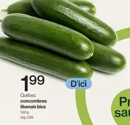 Avril Québec concombres libanais bios offer