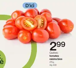 Avril Québec tomates raisins bios offer