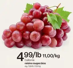 Avril Californie raisins rouges offer