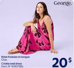 Walmart George Crinkle midi dress offer