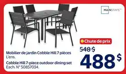 Walmart MAINSTAYS Cobble Hill 7-piece outdoor dining set offer