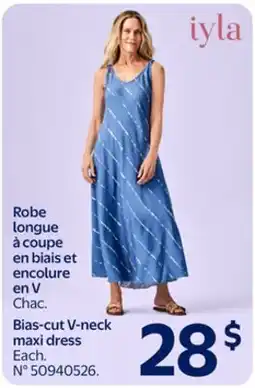 Walmart Bias-cut V-neck maxi dress offer