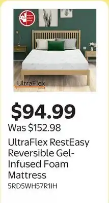 Walmart UltraFlex RestEasy Reversible Gel-Infused Foam Mattress offer