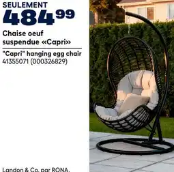 RONA Landon & Co. Capri hanging egg chair offer