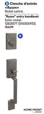 RONA HOME FRONT BY SCHLAGE Ryson entry handleset offer