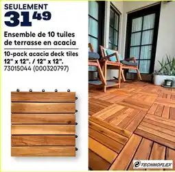 RONA Technoflex 10-pack acacia deck tiles 12 x 12 offer