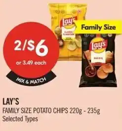 Shoppers Drug Mart Lay's family size potato chips offer