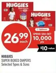 Shoppers Drug Mart Huggies super boxed diapers offer