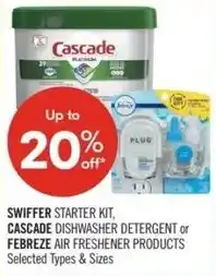 Shoppers Drug Mart Swiffer starter kit, cascade dishwasher detergent or febreze air freshener products offer