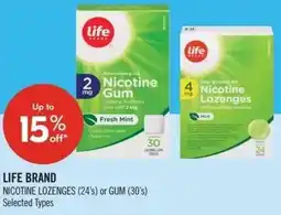 Shoppers Drug Mart Life brand nicotine lozenges or gum offer