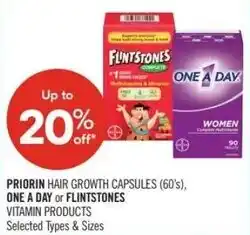 Shoppers Drug Mart Priorin hair growth capsules, one a day or flintstones offer