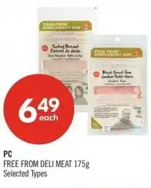 Shoppers Drug Mart PC free from deli meat offer