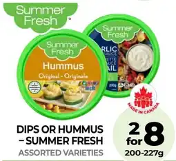 Vince's Market Dips or hummus -summer fresh offer