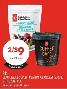 Shoppers Drug Mart PC black label super premium ice cream offer