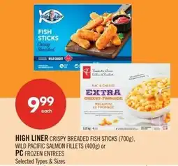 Shoppers Drug Mart High liner crispy breaded fish wild pacific salmon fillets or PC frozen entrees offer