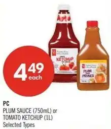 Shoppers Drug Mart PC plum sauce or tomato ketchup offer