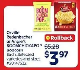 Walmart Orville Redenbacher or Angie's BOOMCHICKAPOP popcorn offer