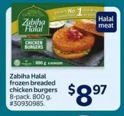 Walmart Zabiha Halal Frozen Breaded Chicken Burgers offer