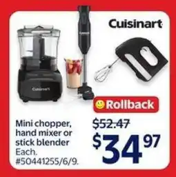 Walmart Cuisinart Mini Chopper, Hand Mixer or Stick Blender offer