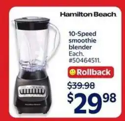 Walmart Hamilton Beach 10-speed smoothie blender offer