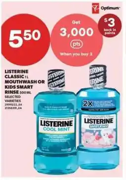 Real Canadian Superstore Listerine Classic 1L Mouthwash or Kids Smart Rinse offer