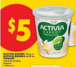 No Frills ACTIVIA EXPERT YOGURT offer