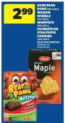 Real Canadian Superstore Dare Bear Paws, Wagon Wheels, Whippets, Ultimate or Viva Puffs Cookies offer
