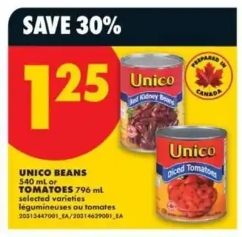 No Frills UNICO BEANS or TOMATOES offer