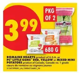No Frills Romaine Hearts or PC Little Gems Potatoes offer