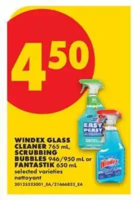 No Frills WINDEX GLASS CLEANER, SCRUBBING BUBBLES, FANTASTIK offer