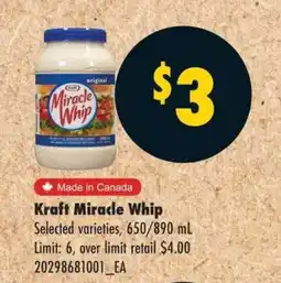 No Frills Kraft Miracle Whip offer