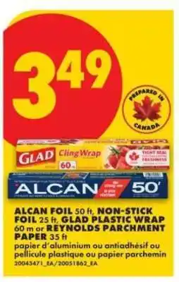 No Frills Alcan Foil, Non Stick Foil, Glad Plastic Wrap, Reynolds Parchment Paper offer