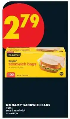 No Frills NO NAME SANDWICH BAGS offer