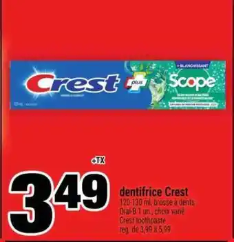 Super C DENTIFRICE CREST offer