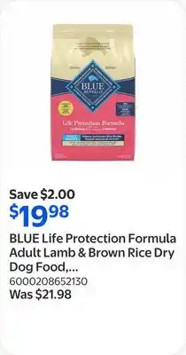 Walmart BLUE Life Protection Formula Adult Lamb & Brown Rice Dry Dog Food offer
