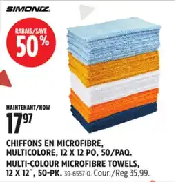 Canadian Tire SIMONIZ MULTI-COLOUR MICROFIBRE TOWELS offer