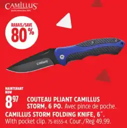 Canadian Tire CAMILLUS STORM FOLDING KNIFE, 6˝. With pocket clip offer