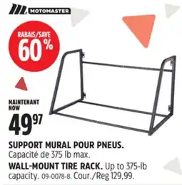 Canadian Tire MOTOMASTER WALL-MOUNT TIRE RACK offer
