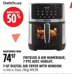 Canadian Tire CHEFS CHOICE 7-QT DIGITAL AIR FRYER WITH WINDOW offer