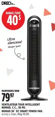 Canadian Tire NOMAD 36˝ DC SMART TOWER FAN offer