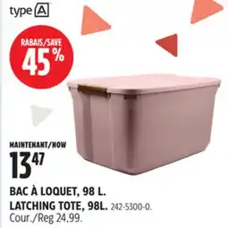 Canadian Tire TYPE A LATCHING TOTE offer