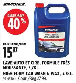 Canadian Tire SIMONIZ HIGH FOAM CAR WASH & WAX offer