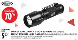 Canadian Tire POLICE SECURITY COMPACT STEALTH 80-LUMEN FLASHLIGHT offer